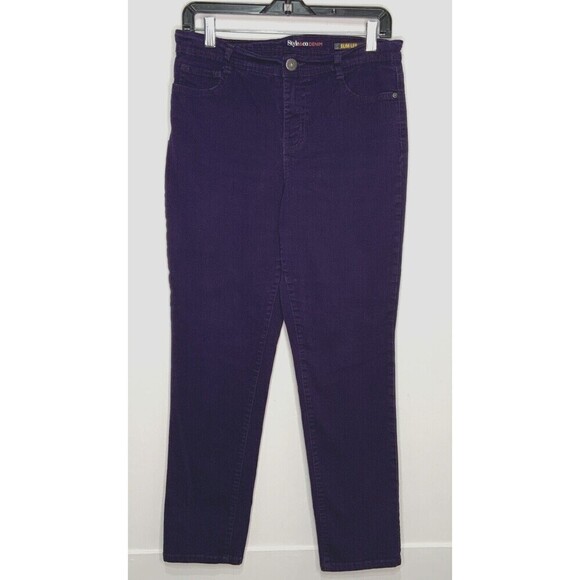 Style & Company Slim Leg Jeans Purple Size 10 - Picture 1 of 6